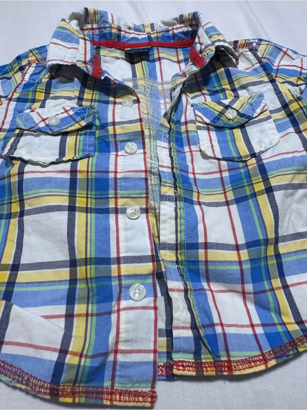 Vintage Boys Button Up 18 To 24 Months Lazoo Plaid Shirt Turtle Graphic Retro
